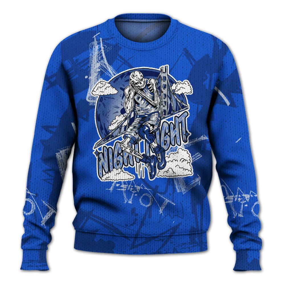 Knitted Sweater To Match Air Foamposite One Royal - Seeya Skeleton Messyz