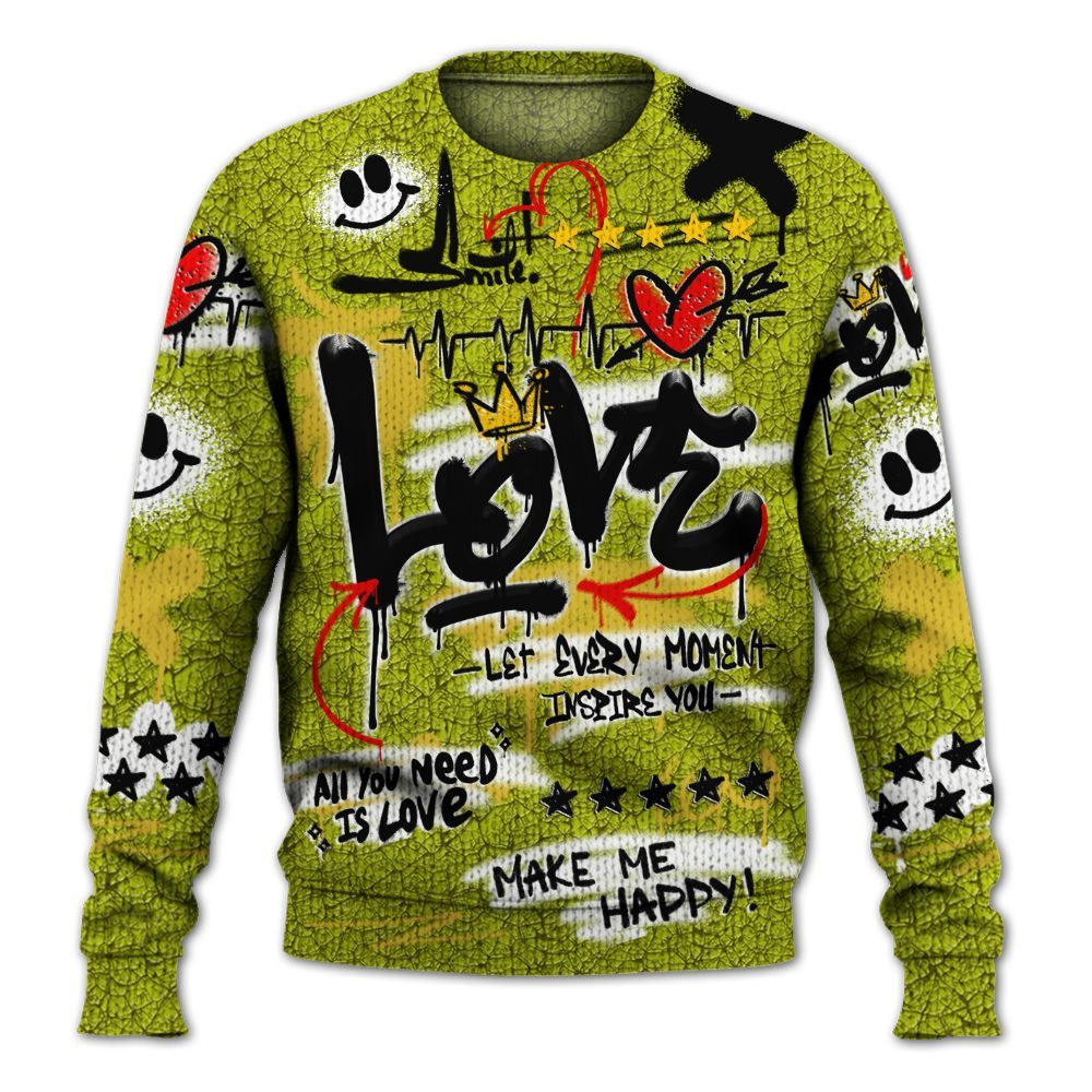 Knitted Sweater To Match Dunk Low QS Halloween Skull - Happy Love Beats Graffiti Streetwear