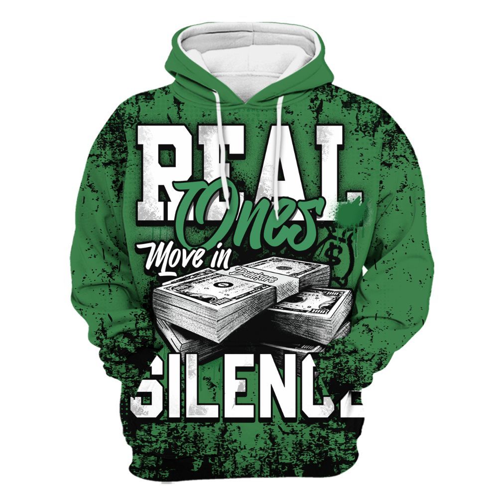Hoodie To Match Lucky Green 1s - Move In Silence Money Street Retro All Over Print