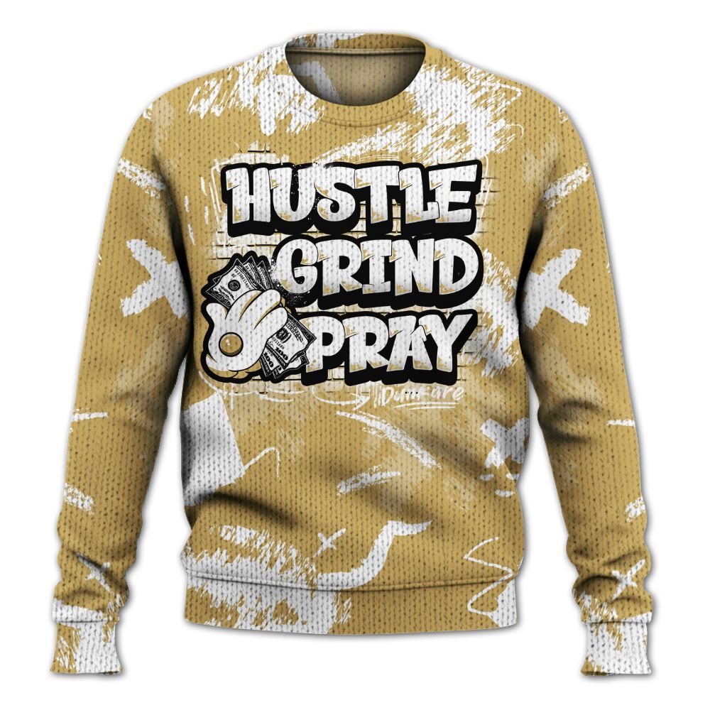 Knitted Sweater To Match Craft Paris 6s - Hustle Grind Pray Retro