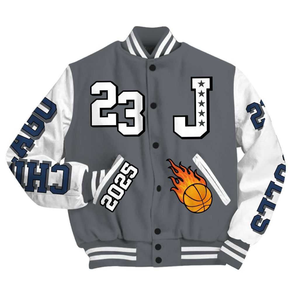 Varsity Jacket To Match Flint Grey 9s - Chicago 23 Basketball All Over Print