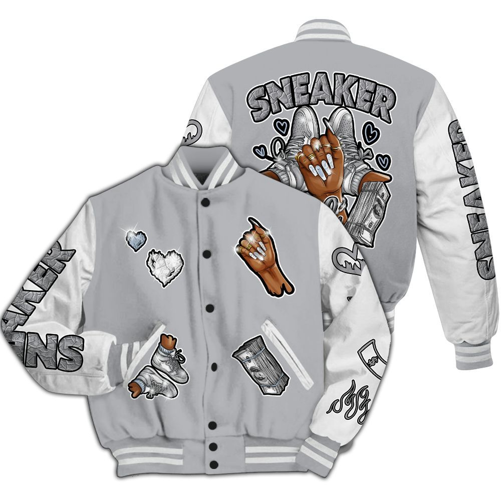 Varsity Jacket To Match Low OG Wolf Grey 1s - Sneakerz Girlz All Over Print