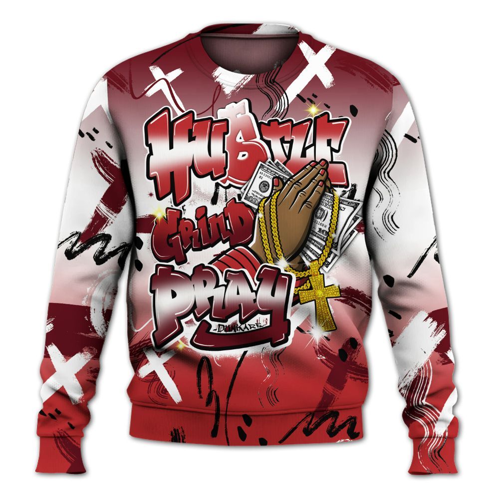Sweatshirt To Match Kobe 9 Elite Christmas - Money Hustle Grind Pray All Over Print