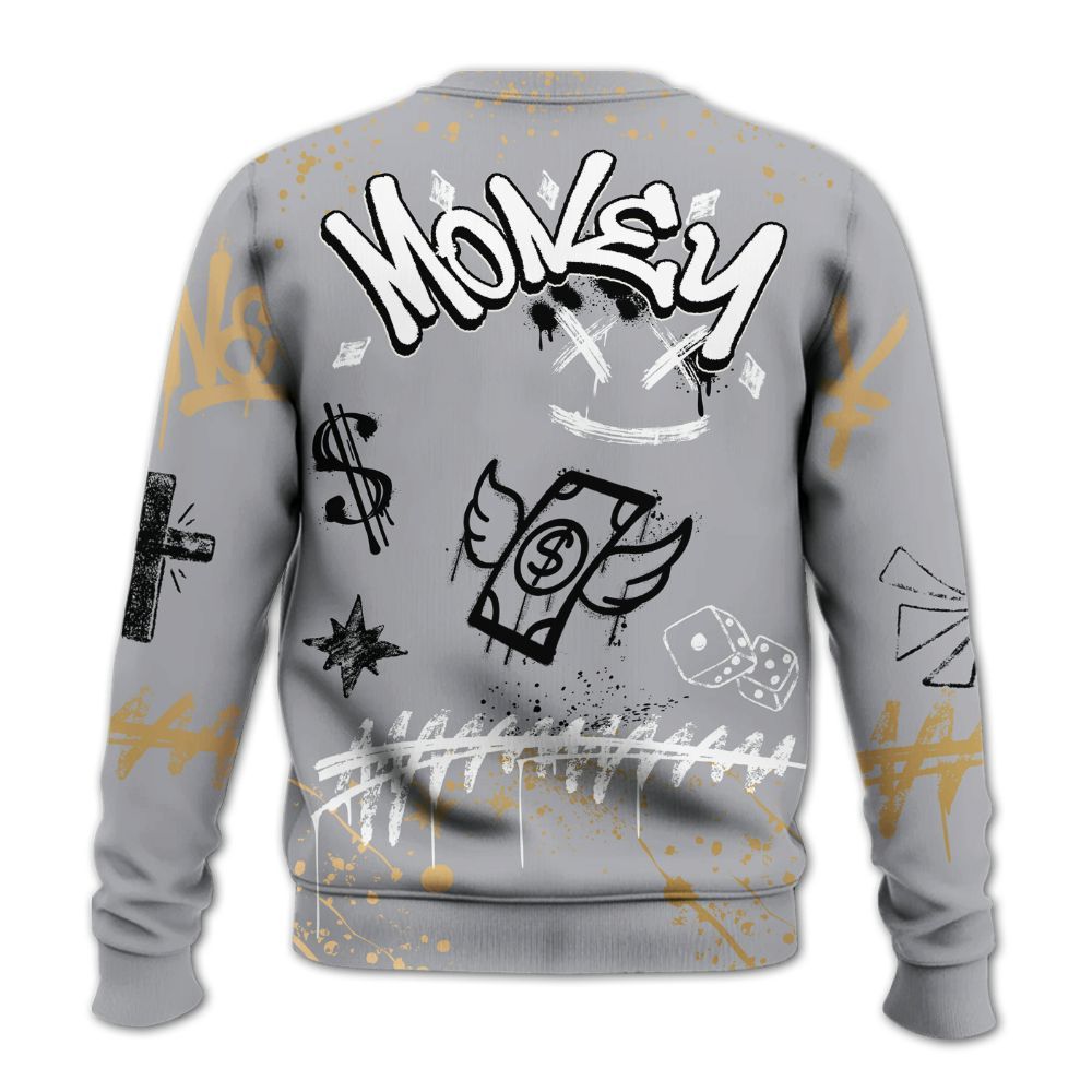 Sweatshirt To Match Retro High OG Cool Grey 1s - Everybody Paid In Full Crayon All Over Print