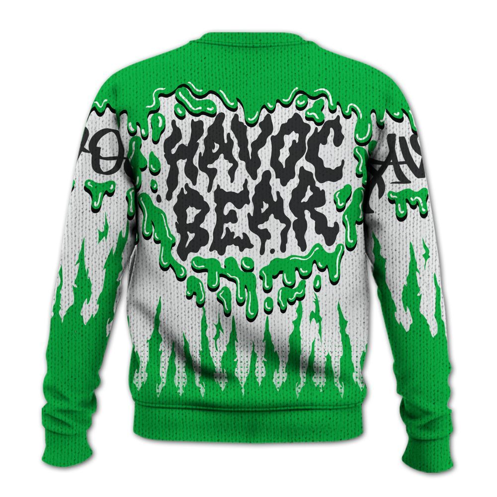 Knitted Sweater To Match Lucky Green 5s - Havok Bear Dripping