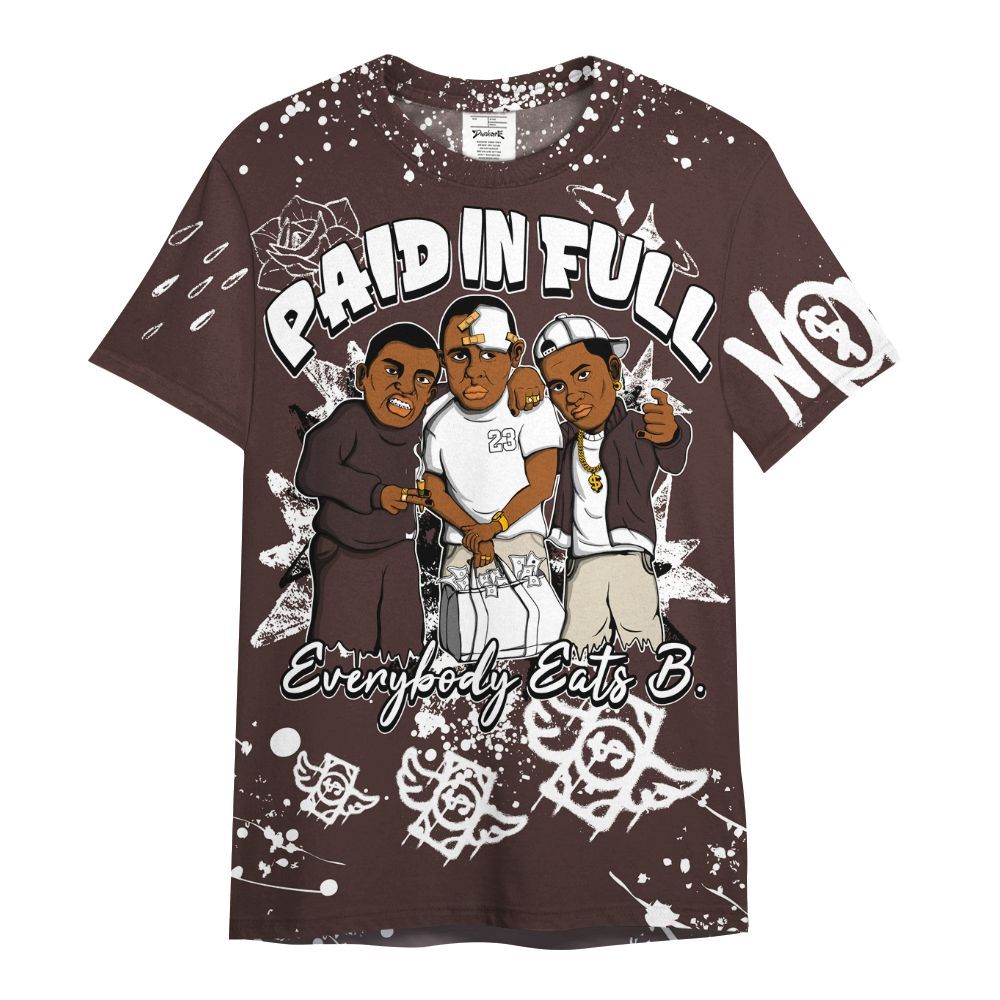 Shirt To Match Burgundy Crush 3s - Everybody Paid In Full Crayon All Over Print