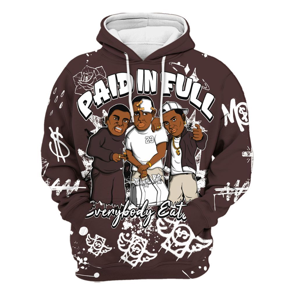 Hoodie To Match Burgundy Crush 3s - Everybody Paid In Full Crayon All Over Print