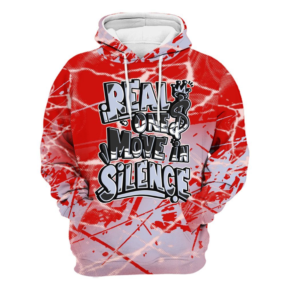 Hoodie To Match Fire Red 6s - Ones Move In Silence Graphic All Over Print
