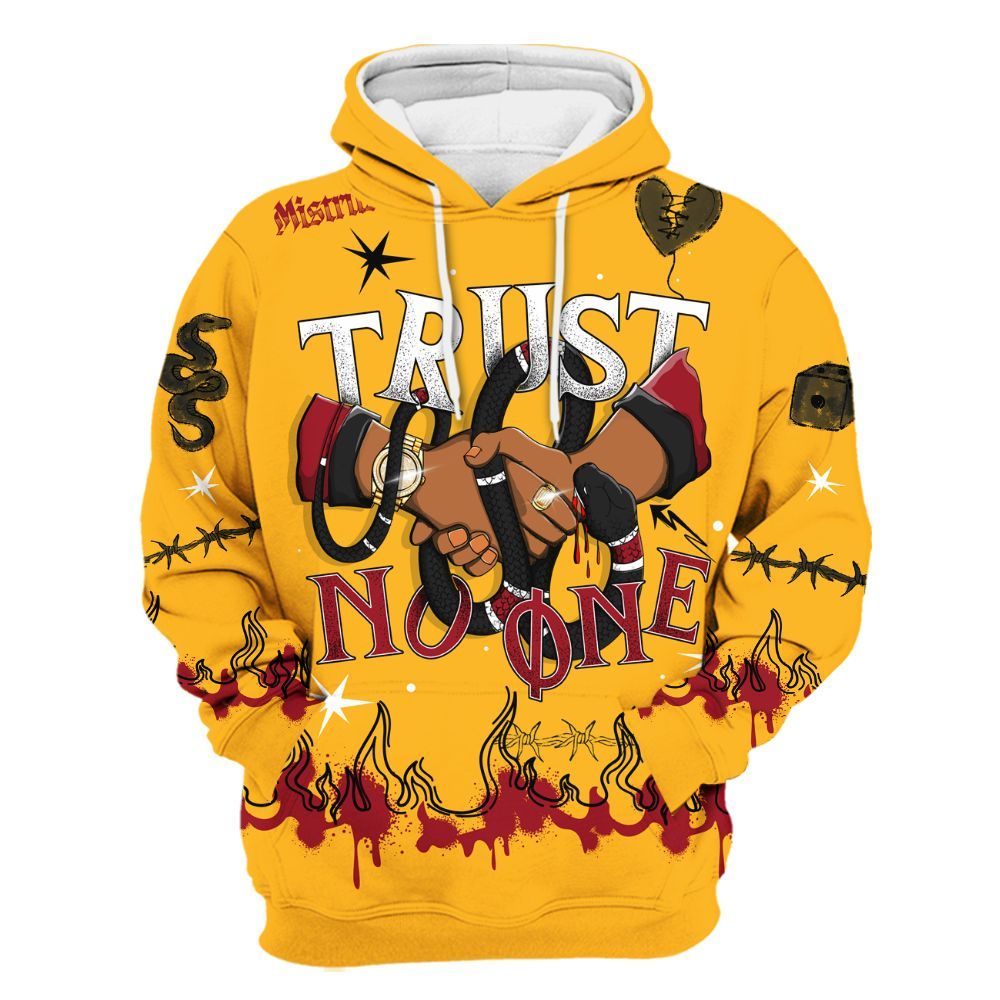 Hoodie To Match White Taxi 12s Shirt, Trust No One Snake-Bite Doodle Crayon All Over Print