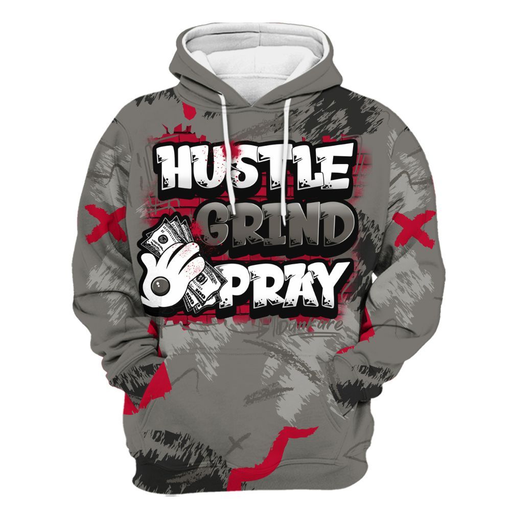 Hoodie To Match Shadow 2025 10s Shirt, Hustle Grind Pray Graphic Street Style All Over Print