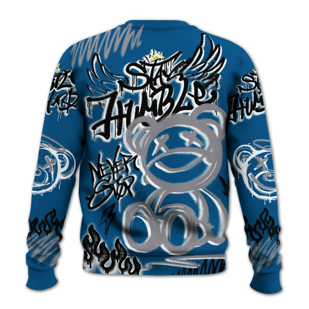 Sweatshirt To Match High OG True Blue 1s - Humble Drip Streetwear Graffity All Over Print