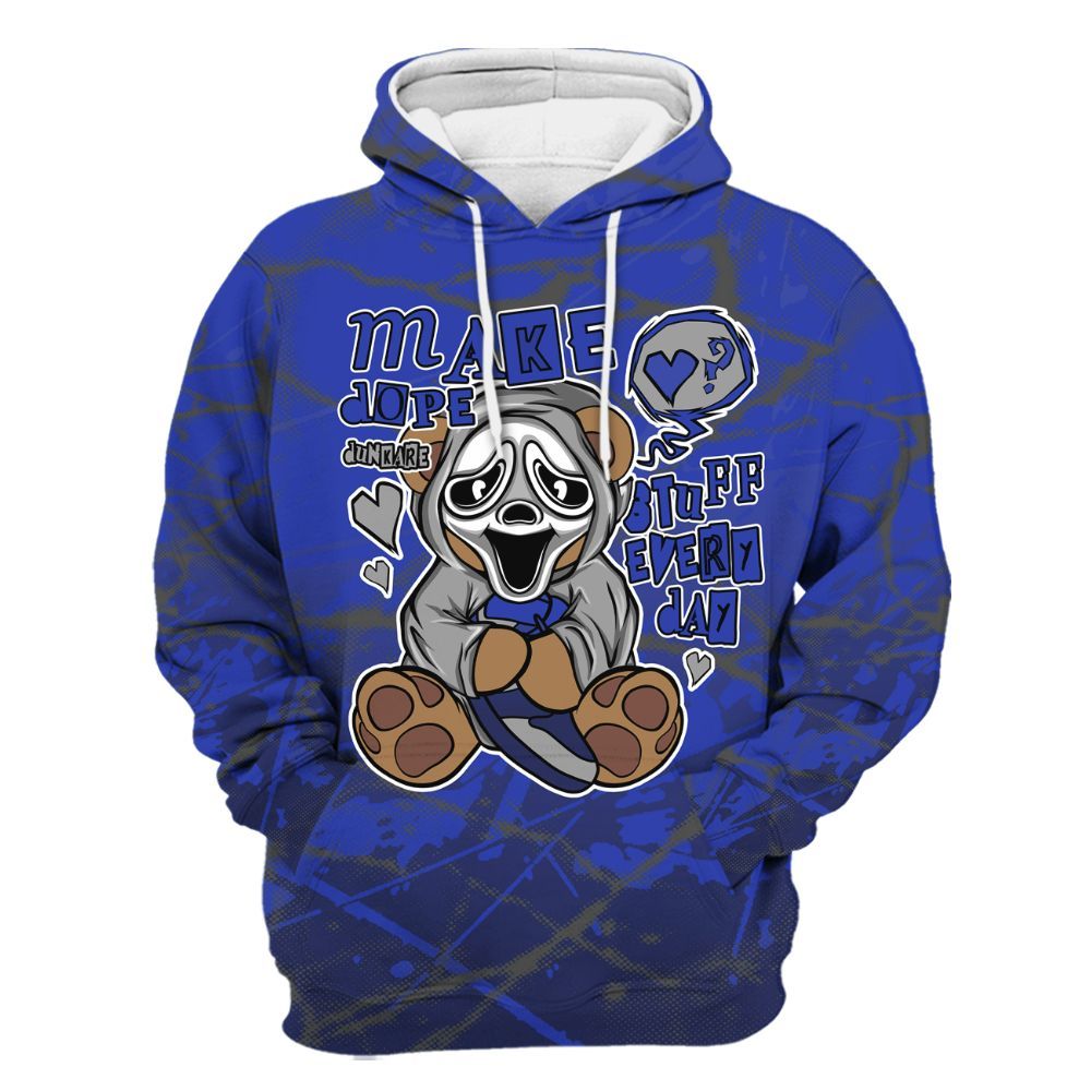 Hoodie To Match Air Max Plus Black Racer Blue - Make Dopes Bear Profound All Over Print
