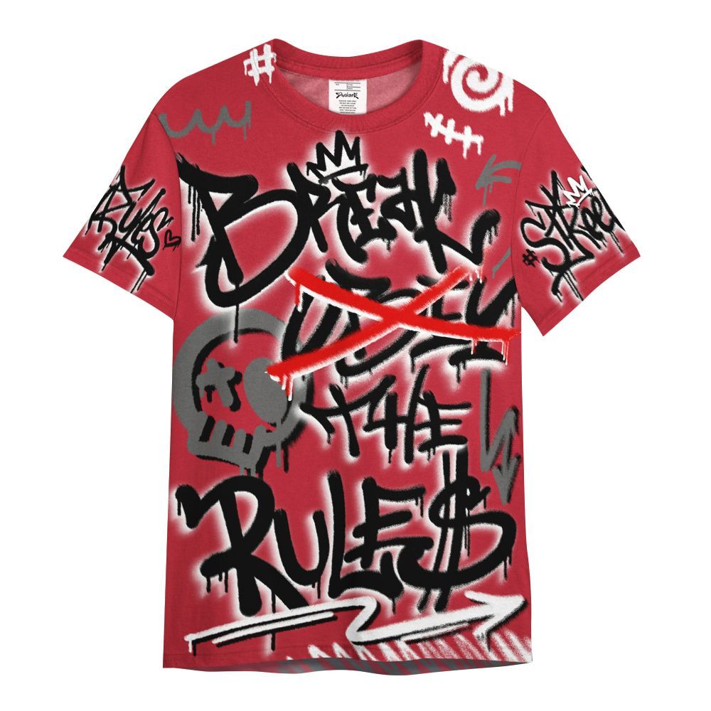 Shirt To Match Red Flint 13s - Break Rules Streetwear All Over Print