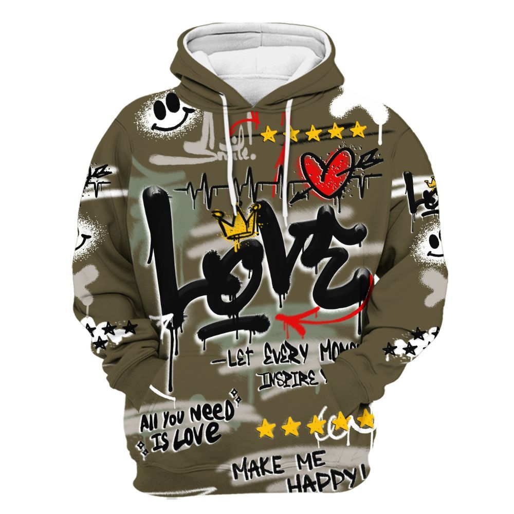 Hoodie To Match Dunk Low Year Of The Snake - Happy Love Beats Graffiti Streetwear All Over Print