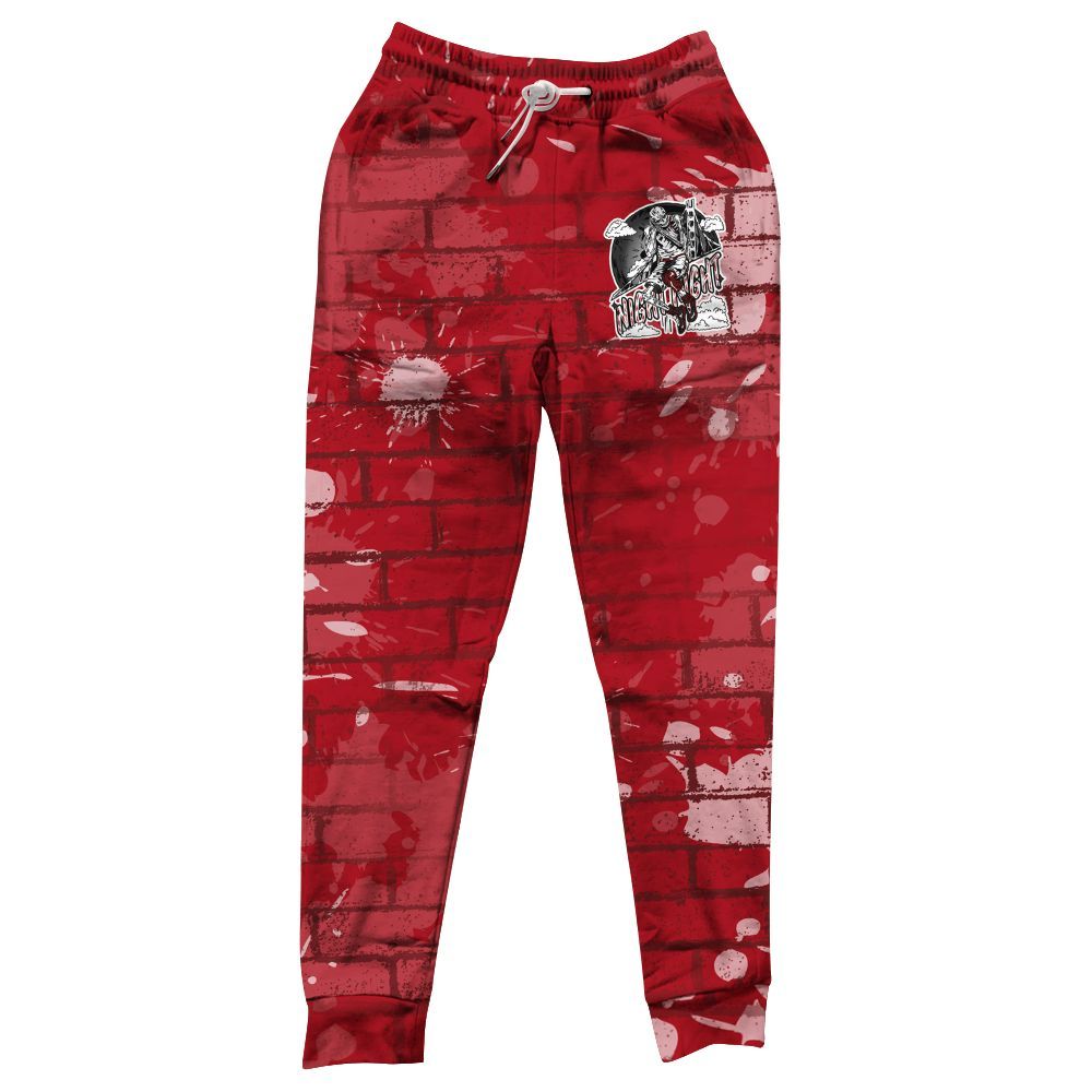 Sweatpant To Match Bred Velvet 11s - Seeya Skeleton Brick All Over Print