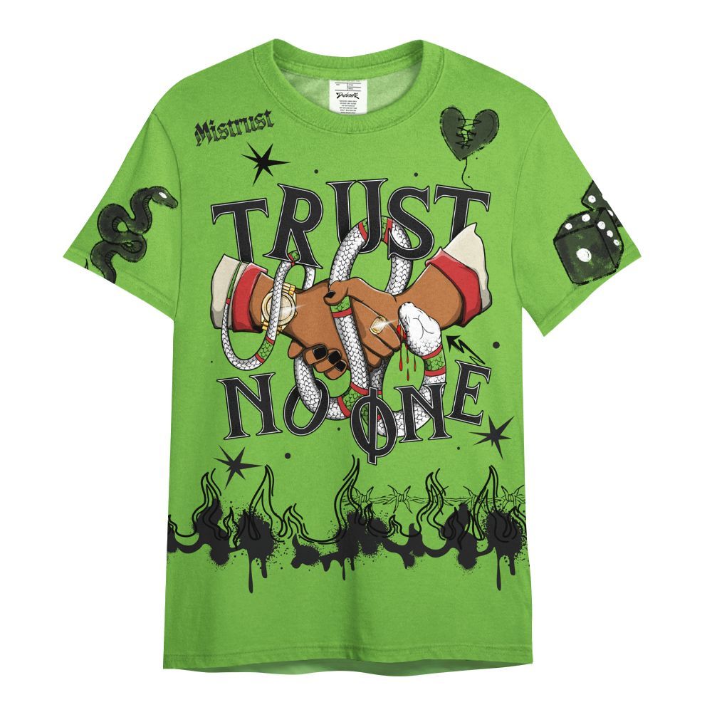 Shirt To Match Air Max Waffle SP Action Green - Trust No One Snake-Bite Doodle Crayon All Over Print