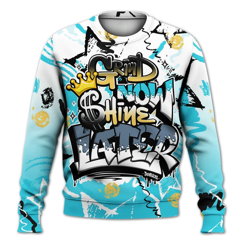 Sweatshirt To Match Retro Gamma Blue 11s - Grind Shine Later Drip All Over Print