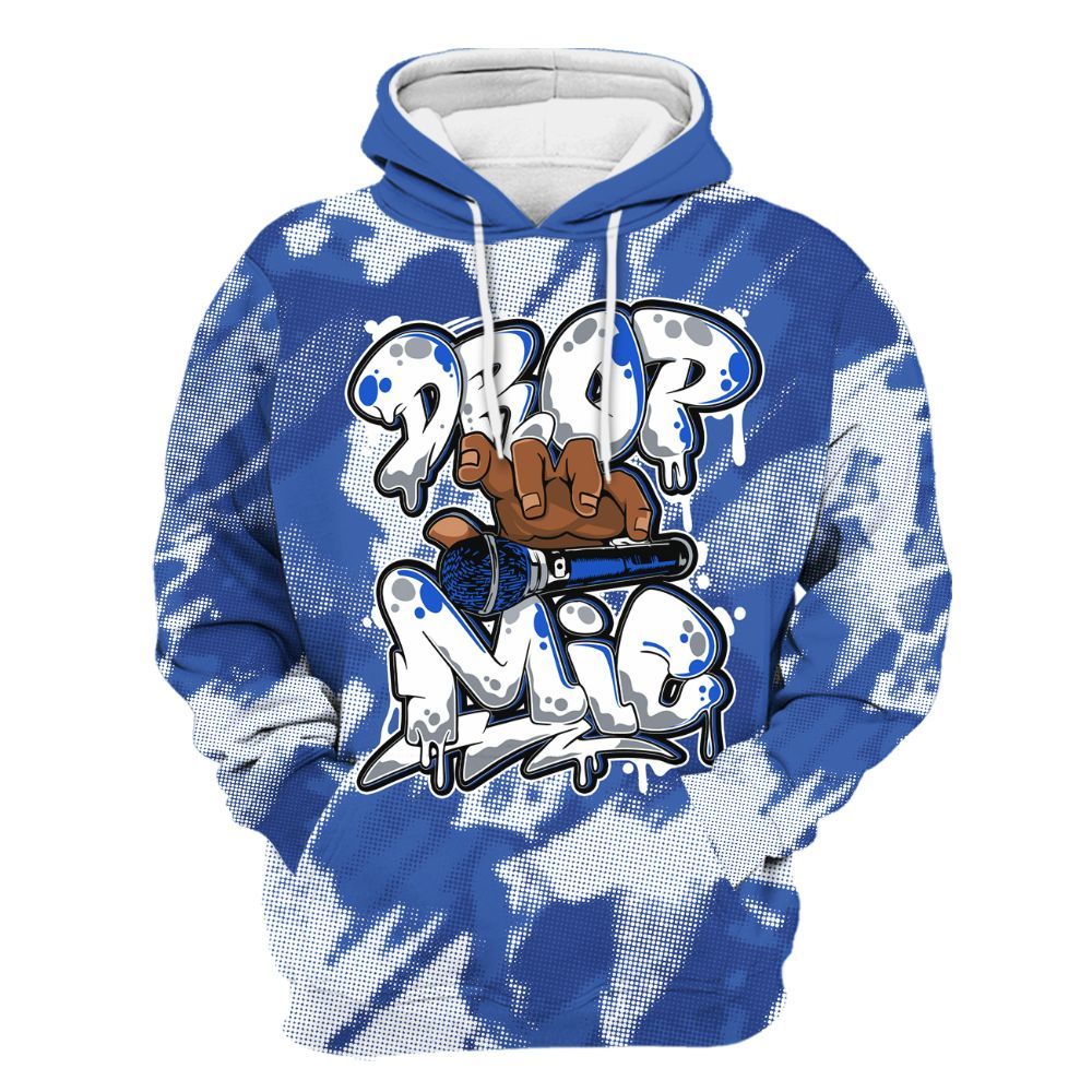Hoodie To Match Air Foamposite One Royal - Drop Mic Abstract All Over Print