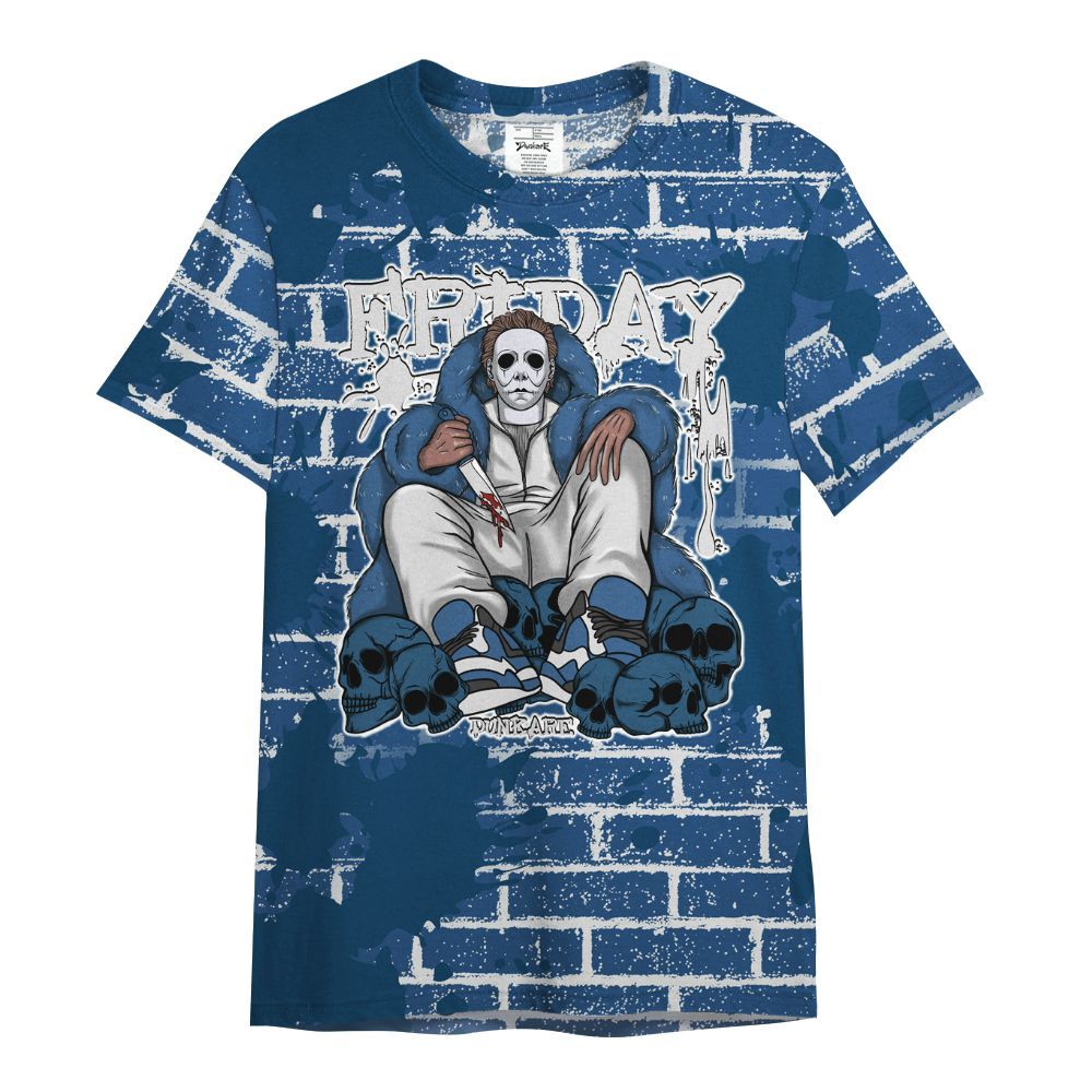 Shirt To Match High OG Midnight Navy 1s - Friday Brick All Over Print