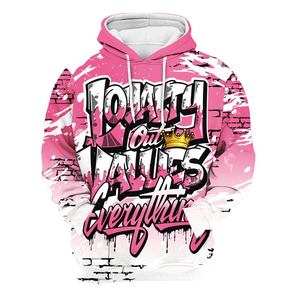 Hoodie To Match Air Max SNDR Hyper Pink - Values Of Loyalty Drip All Over Print