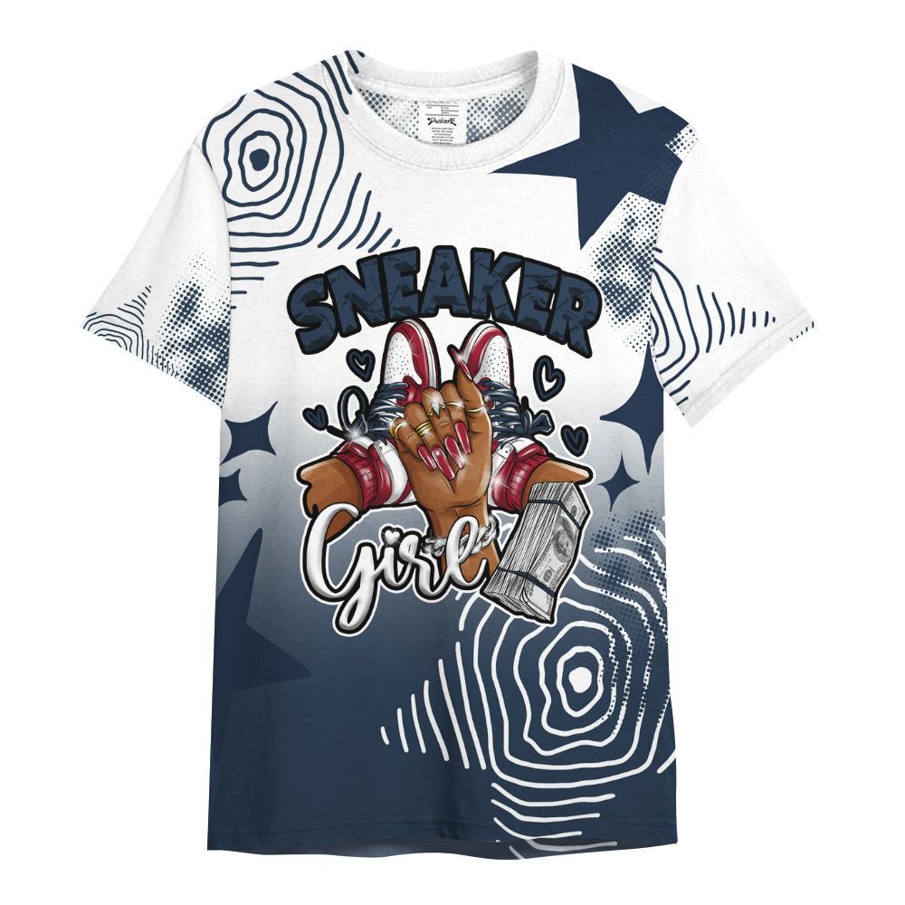 Shirt To Match White Midnight Navy 6s - Sneakerz Girlz Unique Starz All Over Print