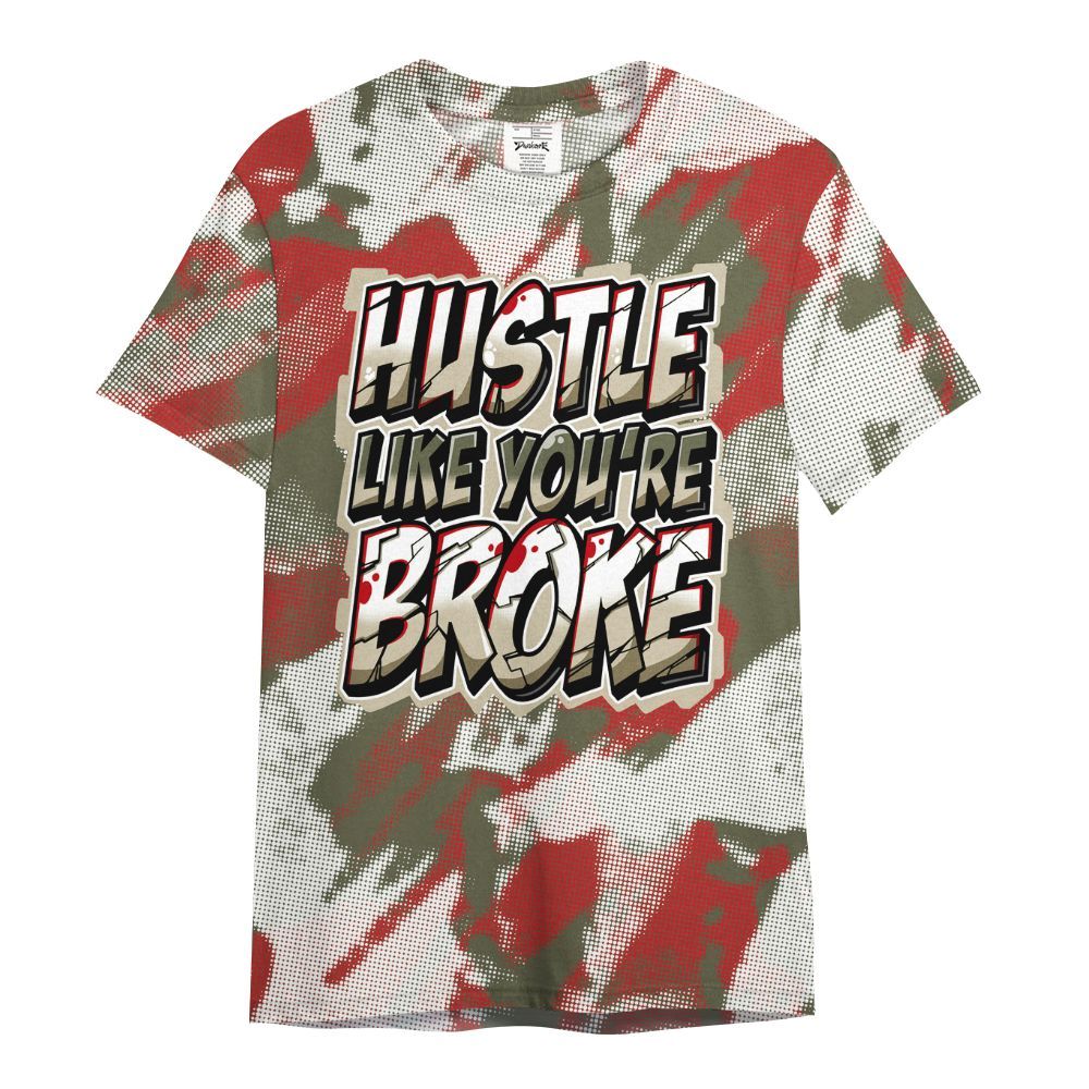 Shirt To Match Low OG Medium Olive 1s - Hustles Like Broke Abstract All Over Print
