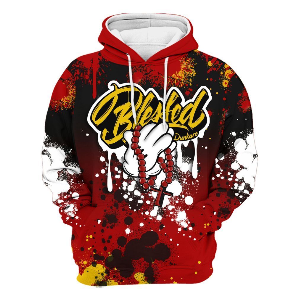 Hoodie To Match Low Lucky Cat 1s - God Blessed Ink Drip All Over Print