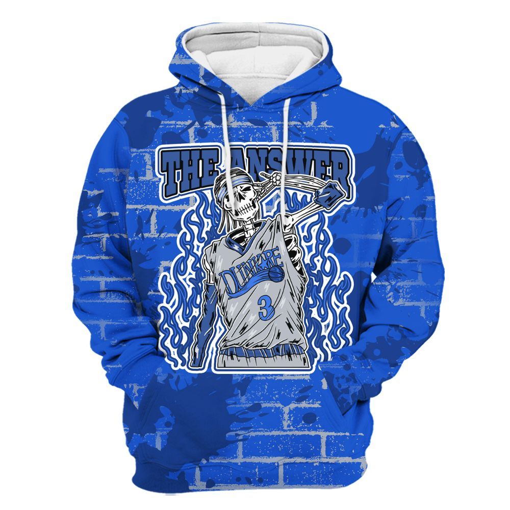 Hoodie To Match Air Foamposite One Royal - Allen Answer Skeleton Brick All Over Print