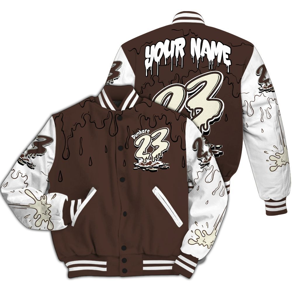 Varsity Jacket To Match SoleFly Cafecito 12s - Custom Name 23 Drip All Over Print