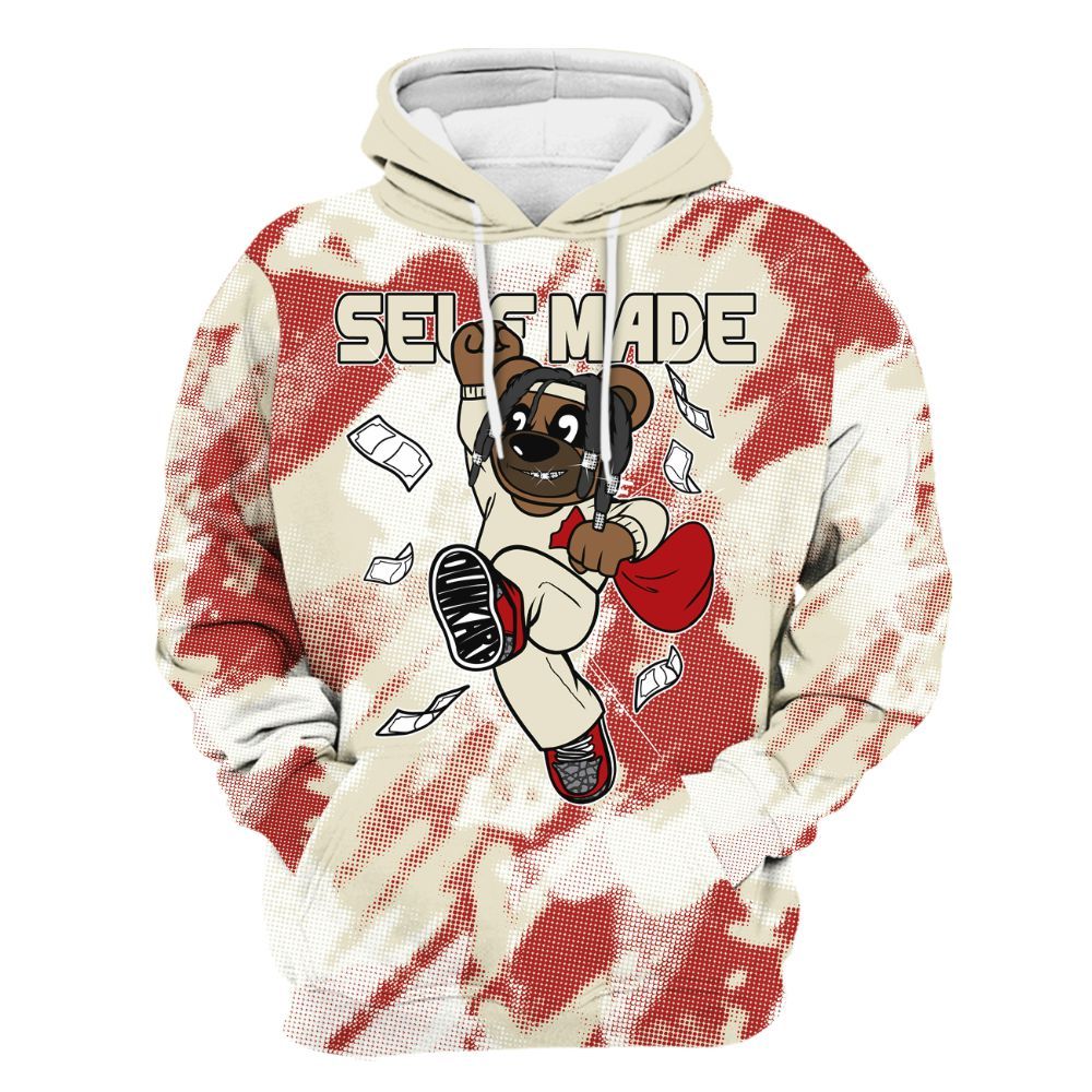 Hoodie To Match Cement Grey 3s - Autonomous Bear Abstract Halftone All Over Print