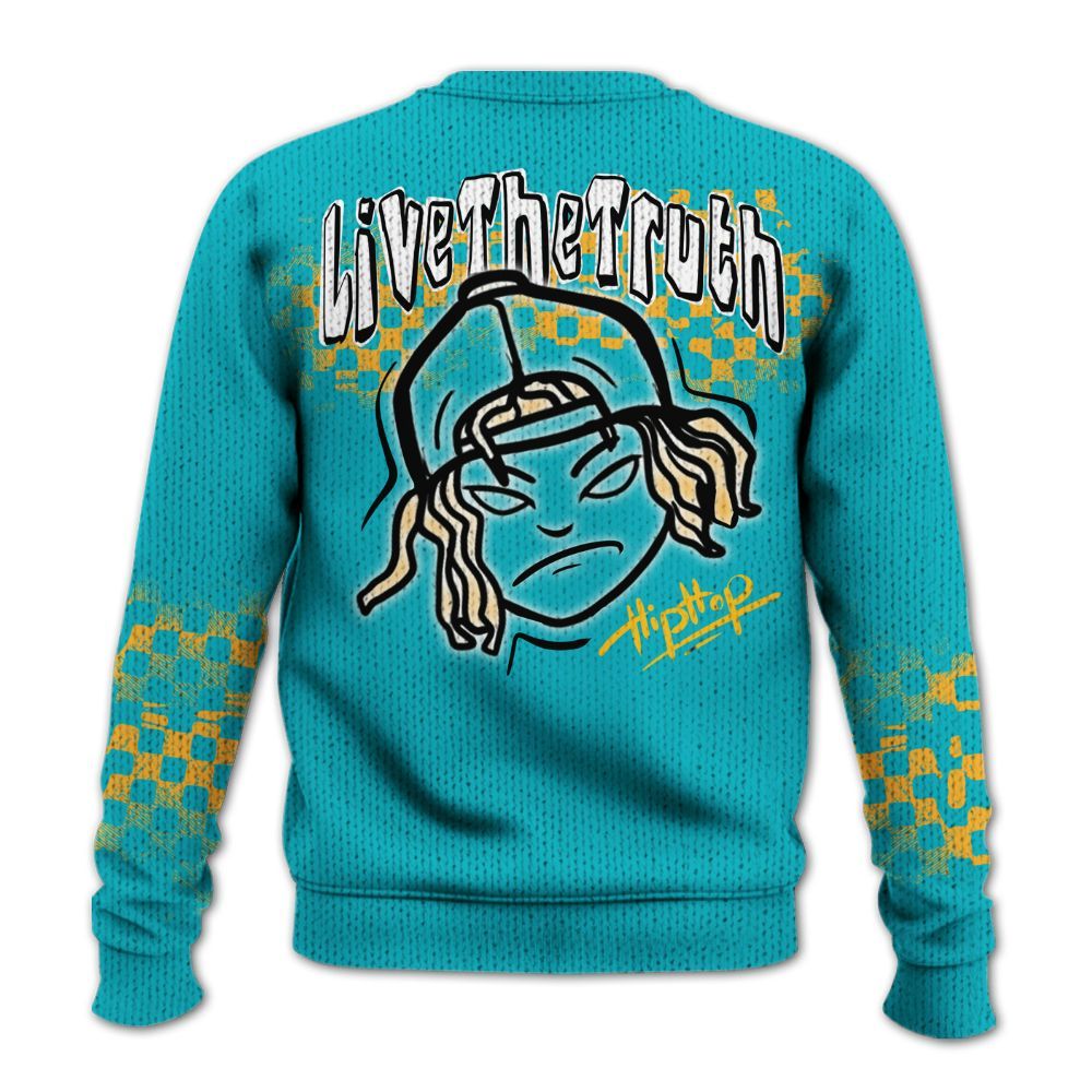 Knitted Sweater To Match Retro Aqua 5s - Feel Life Street Style