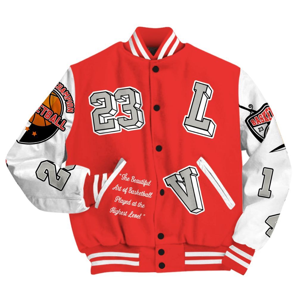 Varsity Jacket To Match Vomero 5 Bright Crimson - The GOAT Got Em Streetwear All Over Print