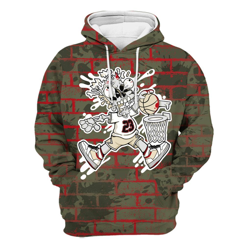 Hoodie To Match Travis Scott Low OG Medium Olive 1s - 85's Dunks Graphic Halloween All Over Print