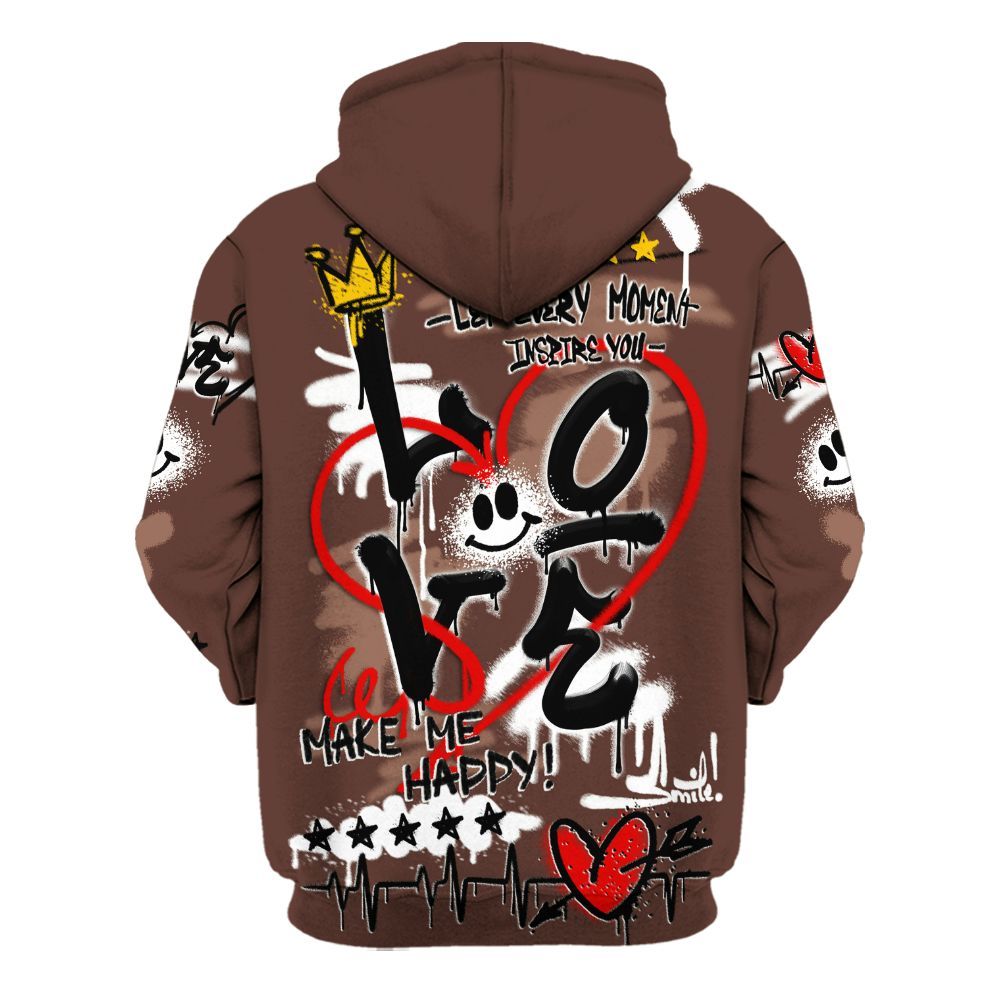 Hoodie To Match KD 4 Christmas - Happy Love Beats Graffiti Streetwear All Over Print