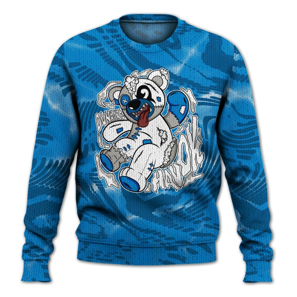 Knitted Sweater To Match Military Blue 4s - Havok Bear