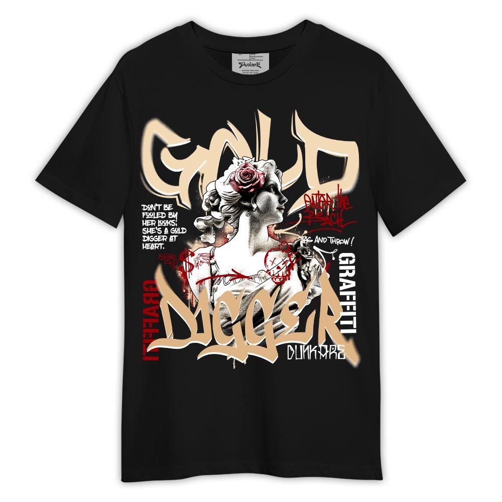 Shirt To Match Dunk Low Strawberry Waffle - Graphic Gold Digger Shirt Outfit