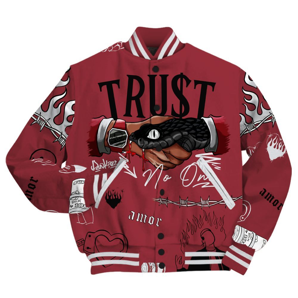 Varsity Jacket To Match Black Toe 14s - Trust No One Streetwear All Over Print