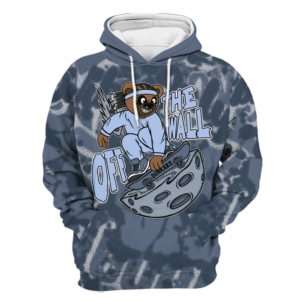 Hoodie To Match Low Diffused Blue 11s - Quirky Bear Street All Over Print