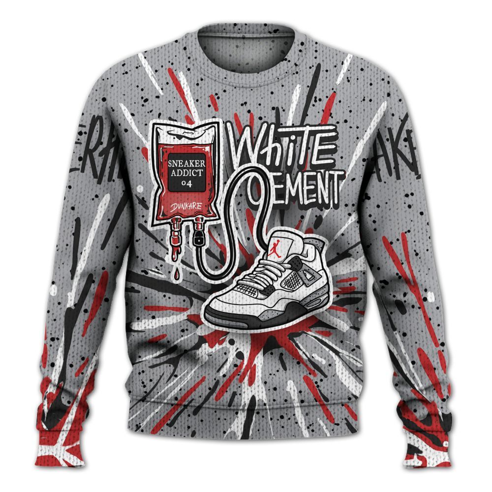 Sweater To Match White Cement 4s - Sneaker Sickness Splash Graphic