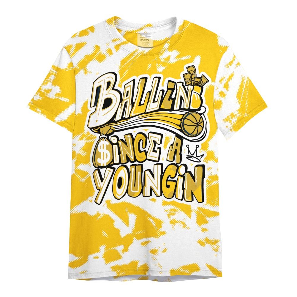 Shirt To Match Vivid Sulfur 4s - Ballin' Since A Youngin Abstract Shirt Unisex