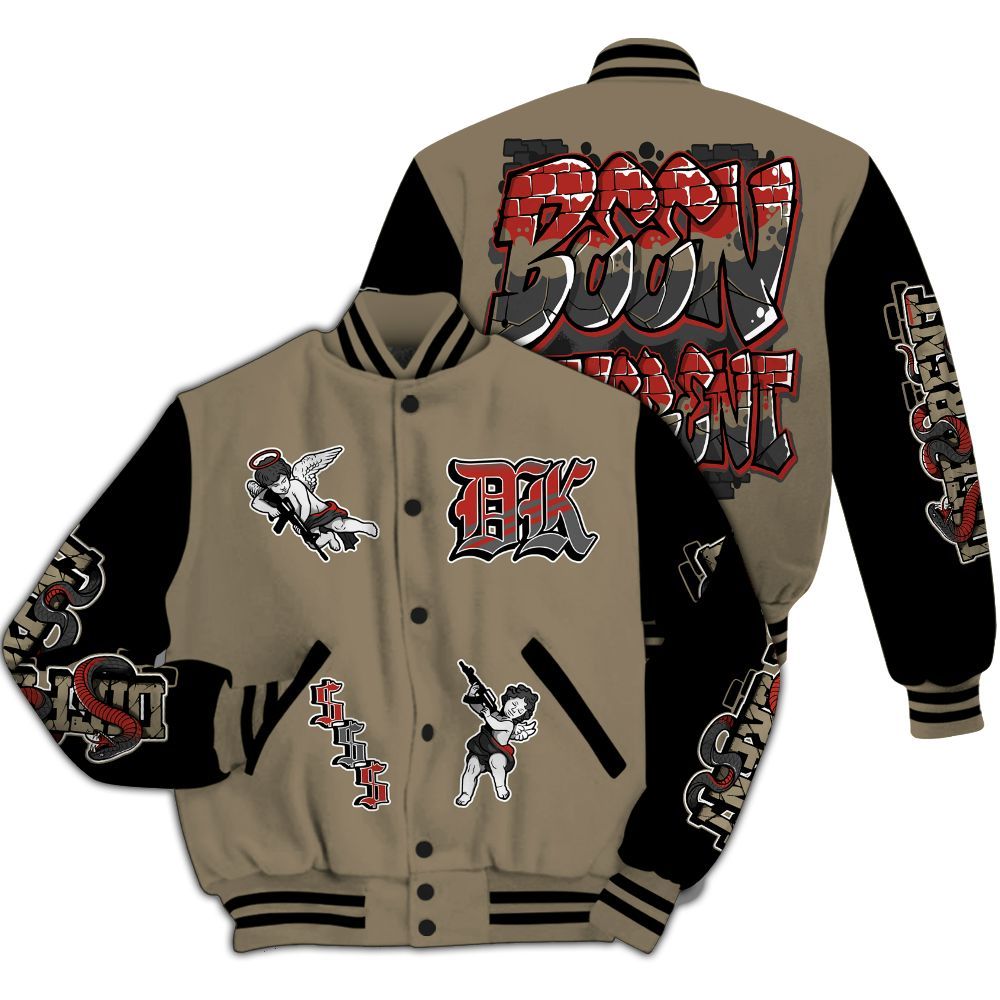 Varsity Jacket To Match Olive 9s - To Different Graphic Basketball Varsity Jacket All Over Print
