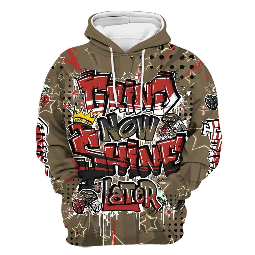 Hoodie To Match Olive 9s - Grind2 Shine Later All Over Print