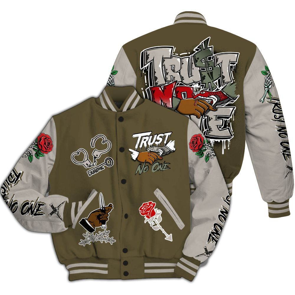 Varsity Jacket To Match Dunk Low Year Of The Snake - Trust No One Dripping All Over Print