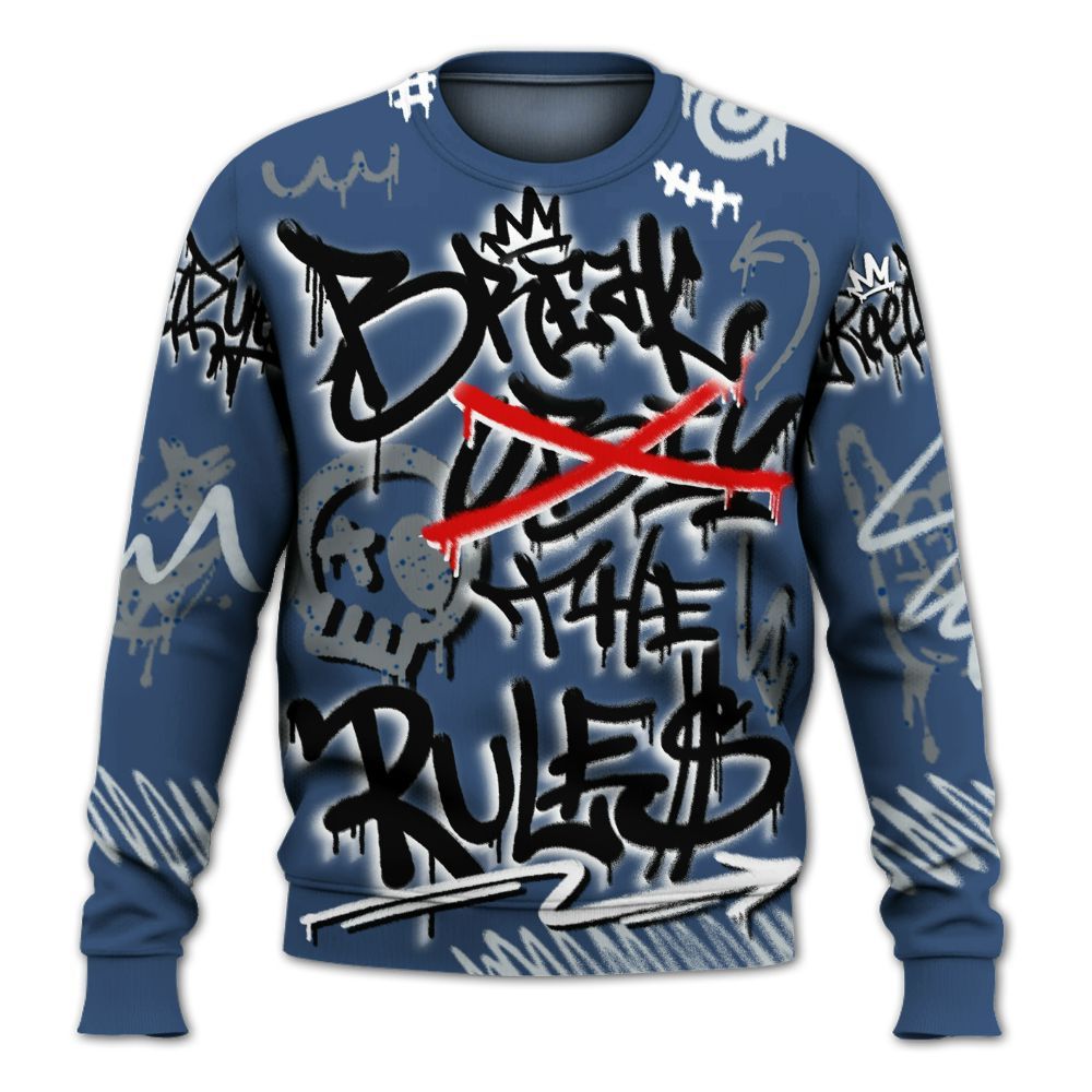 Sweatshirt To Match Midnight Navy 4s - Break Rules Streetwear All Over Print