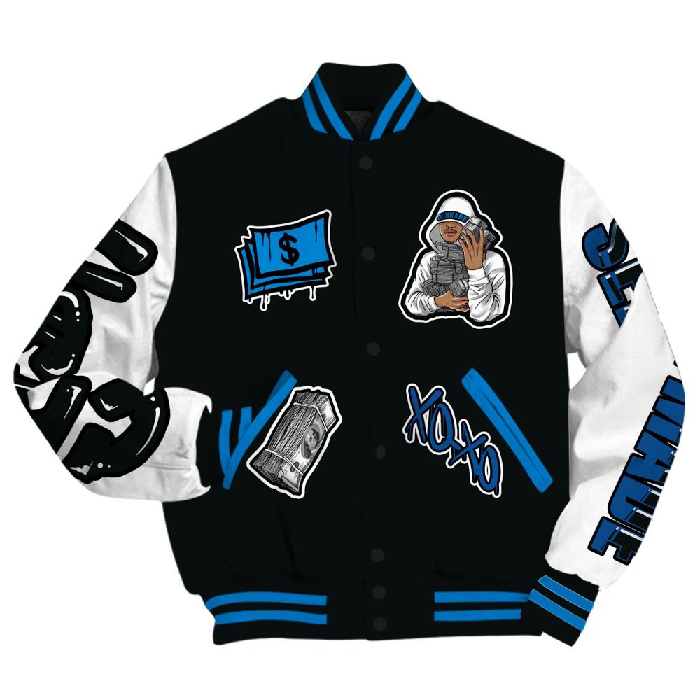 Varsity Jacket To Match High OG FragmentxULA White Black 1s - Selfmade Unique All Over Print