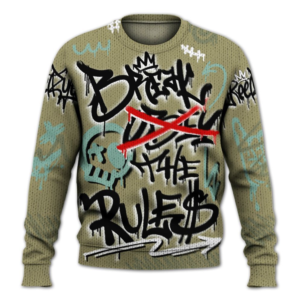 Knitted Sweater To Match Dunk Low Suede Olive Aura - Break Rules Streetwear