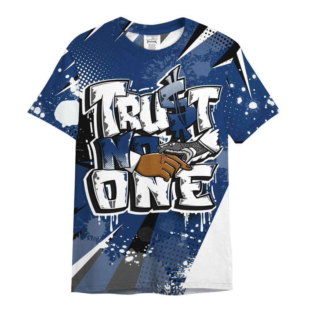 Shirt To Match High OG Deep Royal Blue 1s - Poly Trust No One Dripping All Over Print