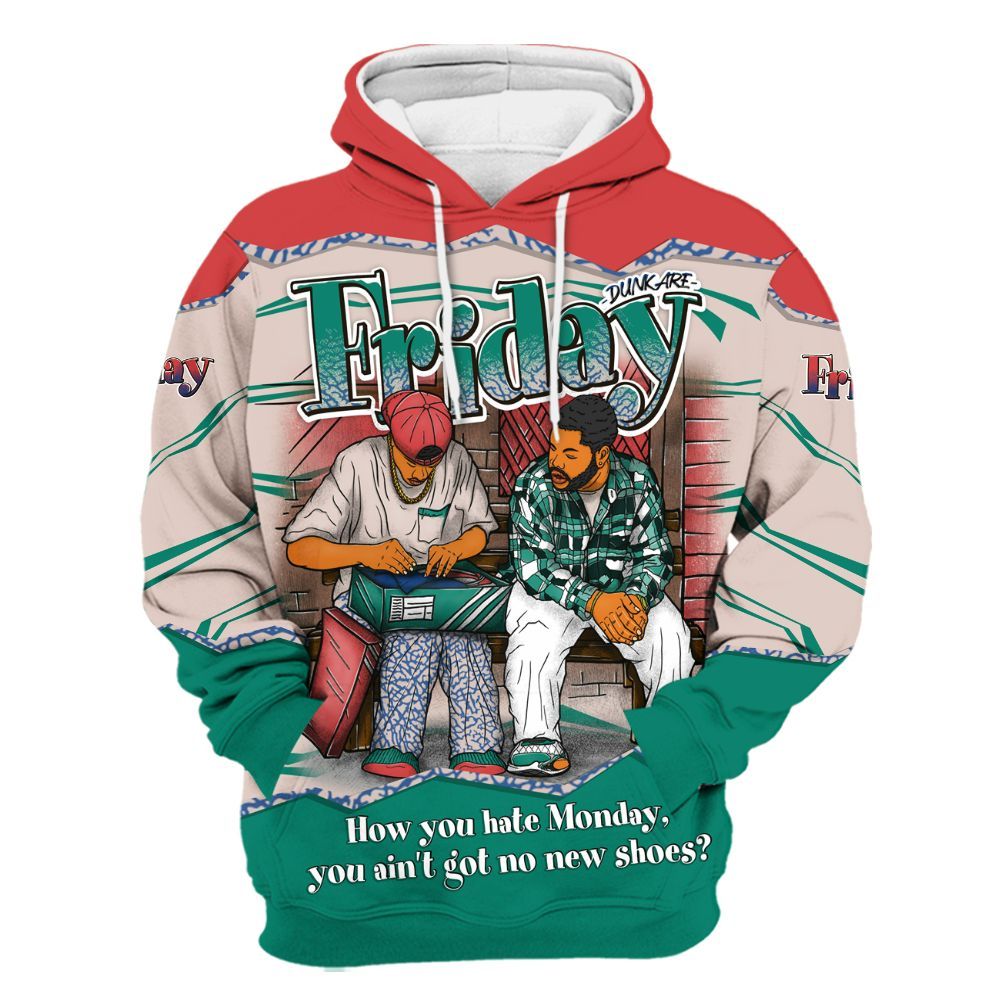 Hoodie To Match Retro Chalk & Track Red 3s - Friday Movie 90s TV All Over Print