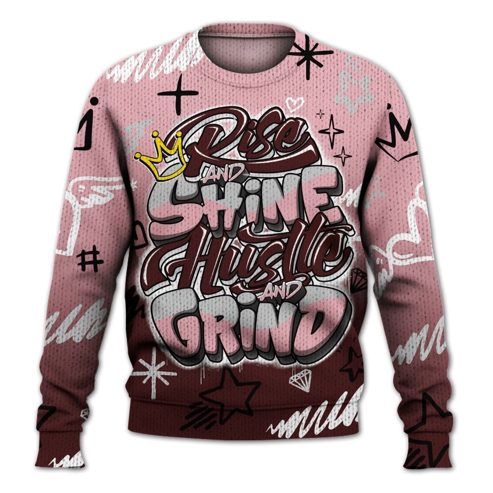 Knitted Sweater To Match Air Max 90 Neapolitan 2025 - Rise Shine Hustle Grind