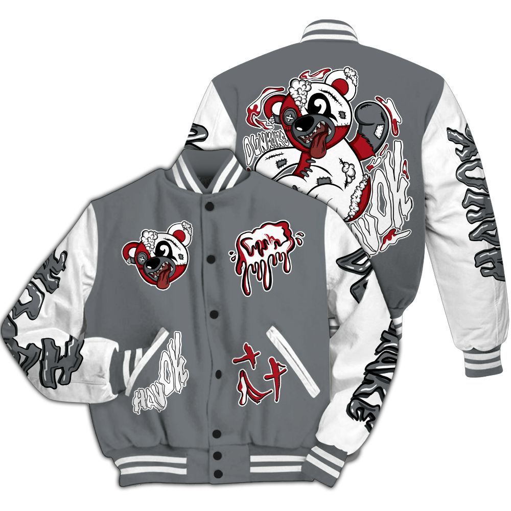 Varsity Jacket To Match Retro Fire Red 9s - Havok Bear All Over Print